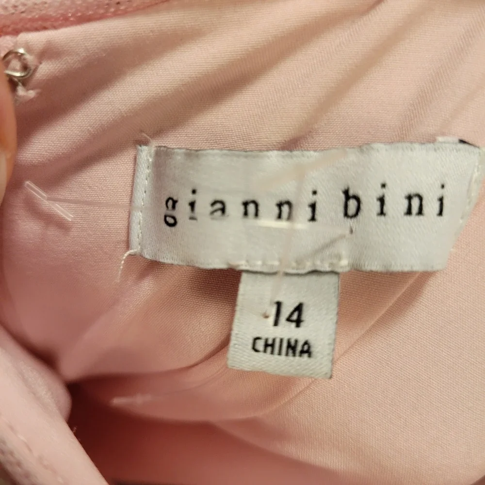 Gianni Bini Sequin Mini Dress Womens 14 Pink Long Sleeve Open Back Shift - Picture 6 of 12